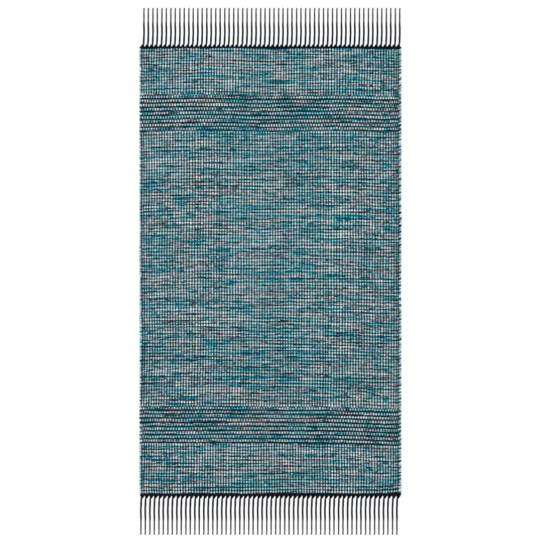 SAFAVIEH Montauk MTK620K Handwoven Turquoise / Black Rug Image 1