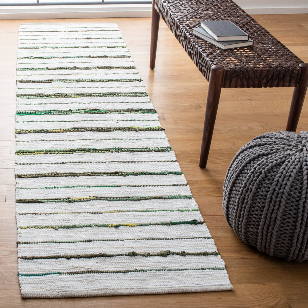 SAFAVIEH Montauk MTK623Y Handwoven Green / Ivory Rug Image 3