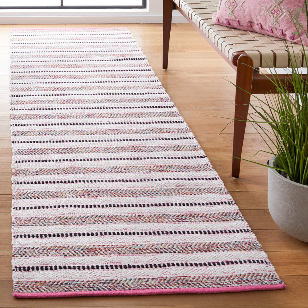 SAFAVIEH Montauk MTK702U Handwoven Pink / Ivory Rug Image 2