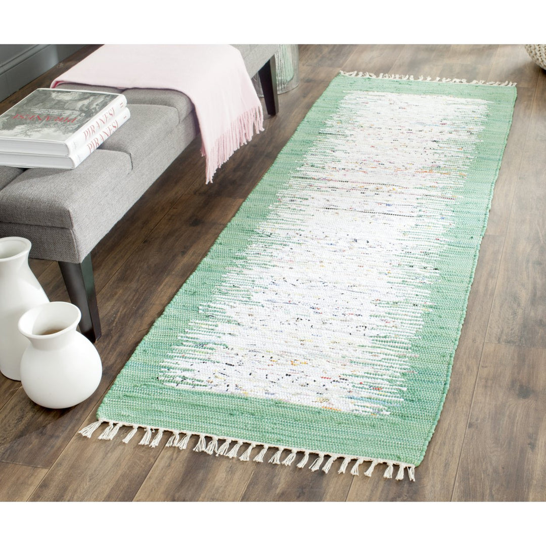 SAFAVIEH Montauk MTK711D Handwoven Ivory / Sea Green Rug Image 3