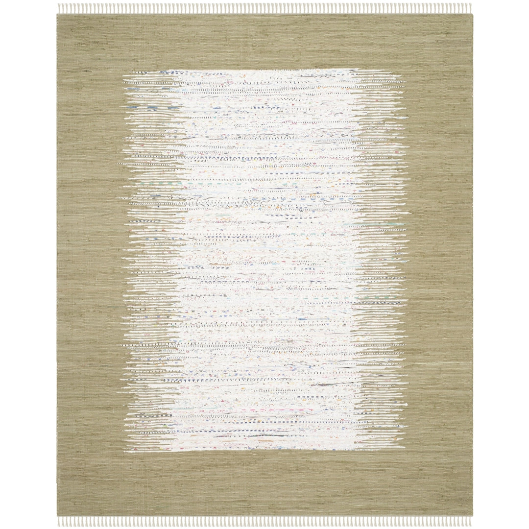 SAFAVIEH Montauk MTK711K Handwoven Ivory / Olive Rug Image 1