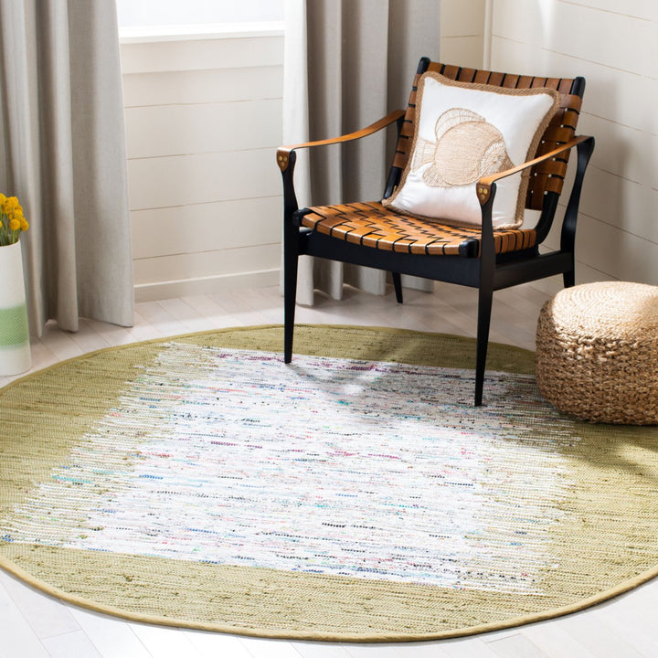 SAFAVIEH Montauk MTK711K Handwoven Ivory / Olive Rug Image 2