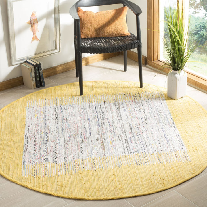 SAFAVIEH Montauk MTK711Q Handwoven Ivory / Yellow Rug Image 2