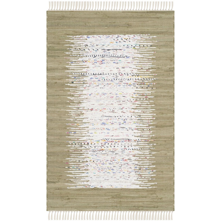 SAFAVIEH Montauk MTK711K Handwoven Ivory / Olive Rug Image 1