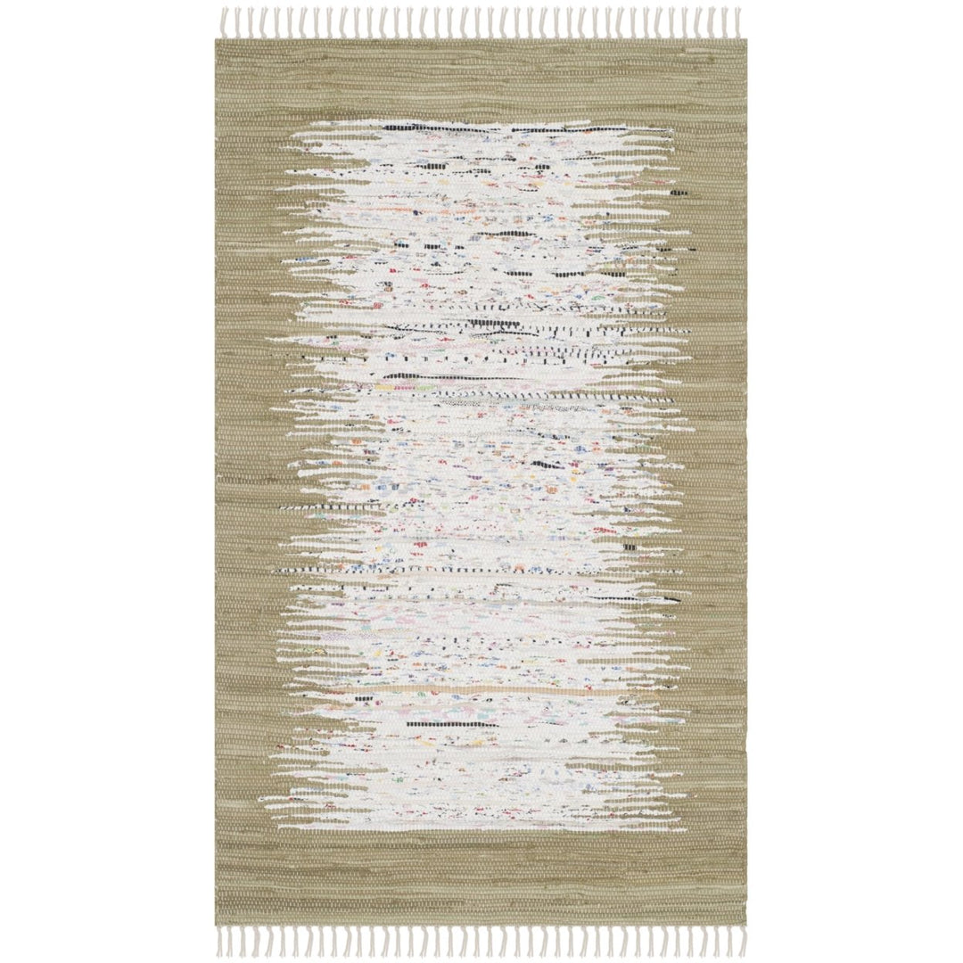 SAFAVIEH Montauk MTK711K Handwoven Ivory / Olive Rug Image 1