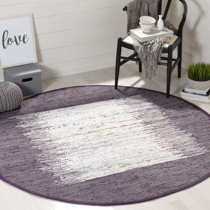 SAFAVIEH Montauk MTK711M Handwoven Ivory / Purple Rug Image 2