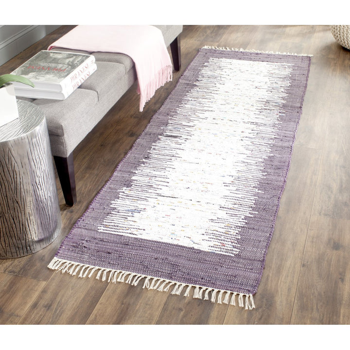 SAFAVIEH Montauk MTK711M Handwoven Ivory / Purple Rug Image 3