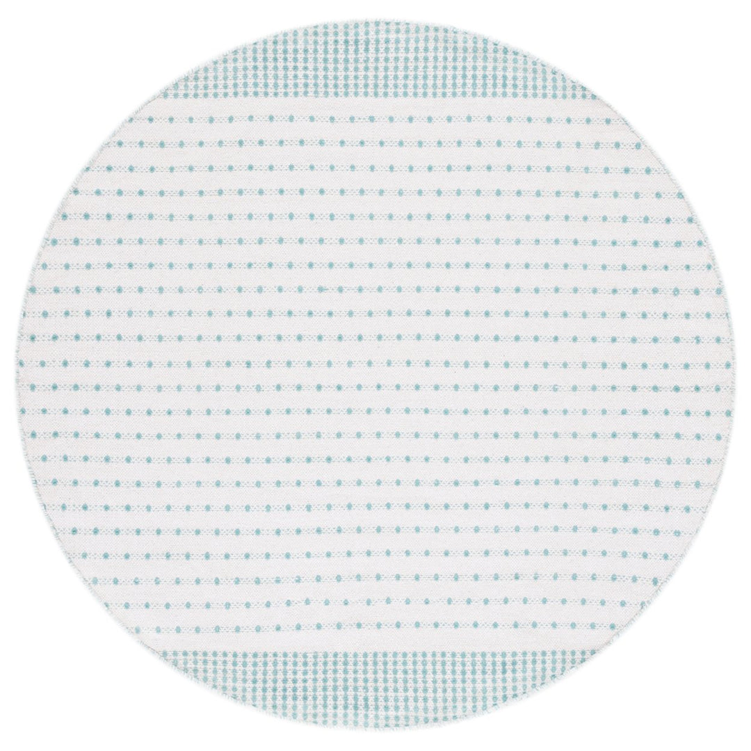 SAFAVIEH Montauk MTK714J Handwoven Aqua / Ivory Rug Image 1