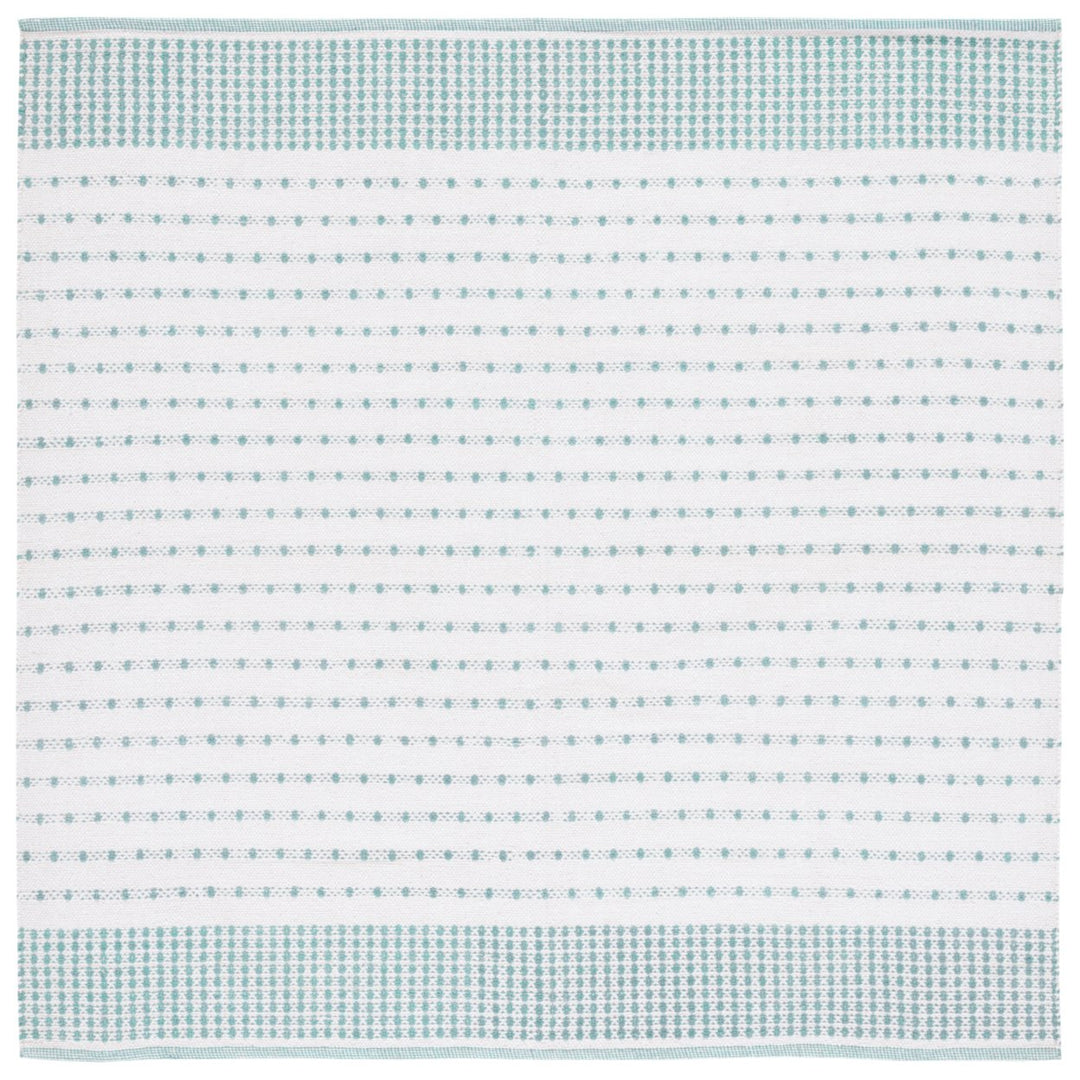 SAFAVIEH Montauk MTK714J Handwoven Aqua / Ivory Rug Image 1