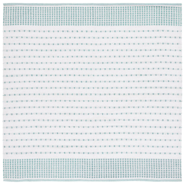 SAFAVIEH Montauk MTK714J Handwoven Aqua / Ivory Rug Image 1