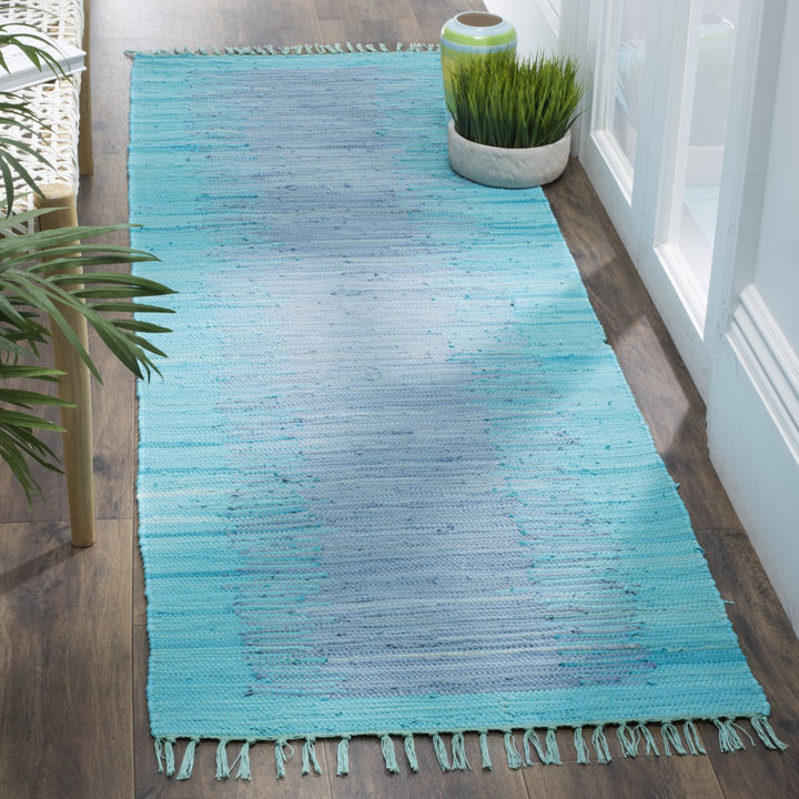 SAFAVIEH Montauk MTK718C Handwoven Turquoise Rug Image 3