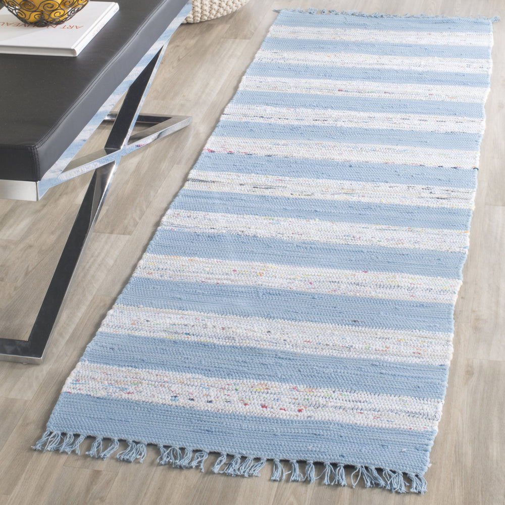 SAFAVIEH Montauk MTK720C Handwoven Ivory / Turquoise Rug Image 2