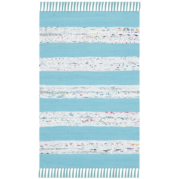 SAFAVIEH Montauk MTK720C Handwoven Ivory / Turquoise Rug Image 1