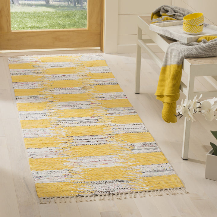 SAFAVIEH Montauk MTK721A Handwoven Yellow / Multi Rug Image 3