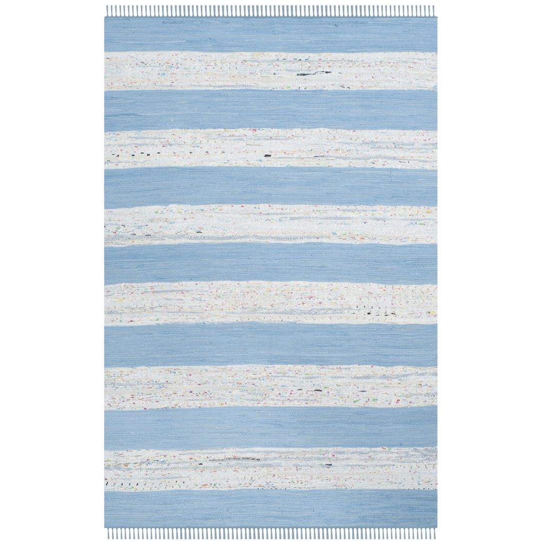 SAFAVIEH Montauk MTK720C Handwoven Ivory / Turquoise Rug Image 1