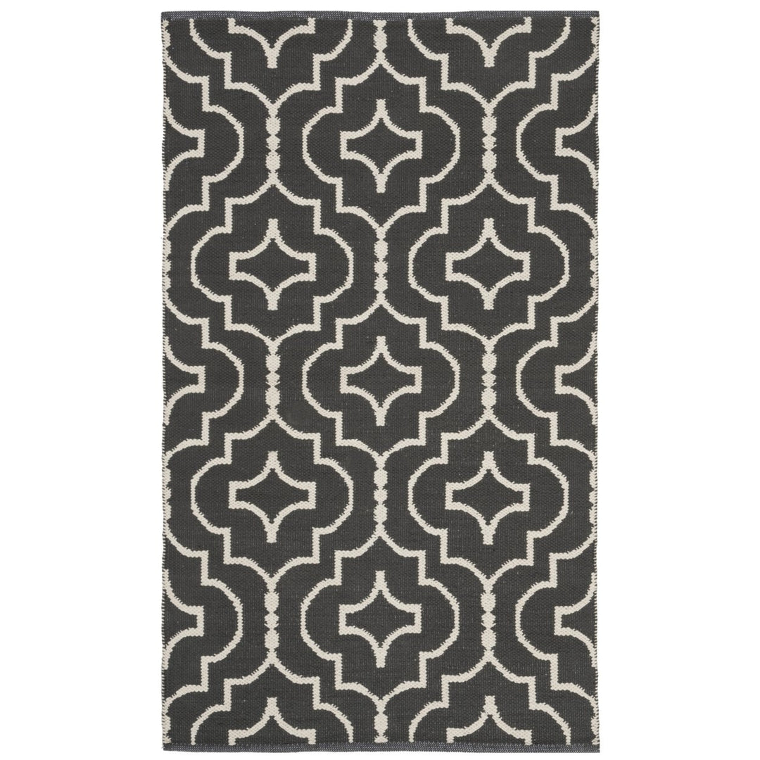 SAFAVIEH Montauk MTK722E Handwoven Dark Grey / Ivory Rug Image 1