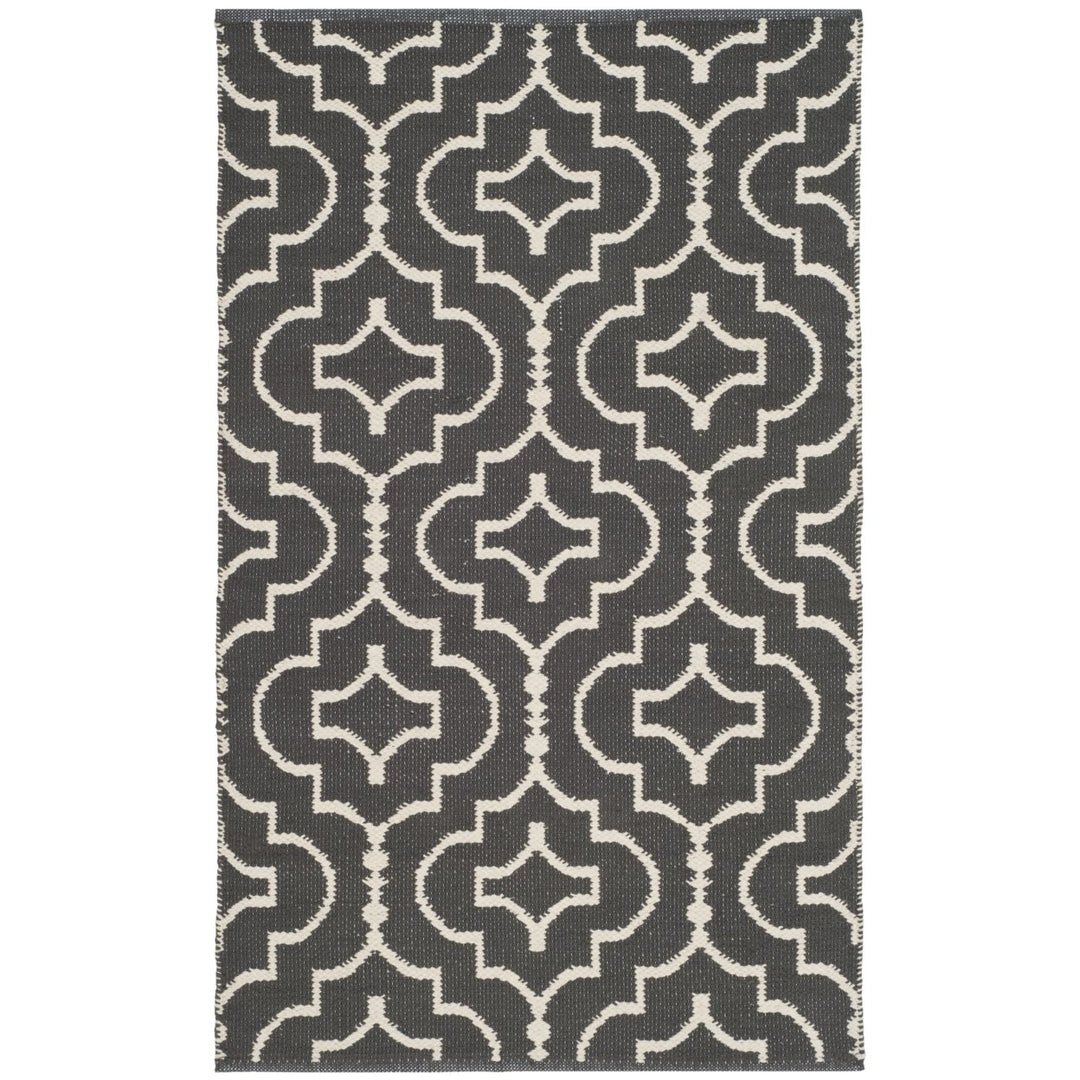 SAFAVIEH Montauk MTK722E Handwoven Dark Grey / Ivory Rug Image 1