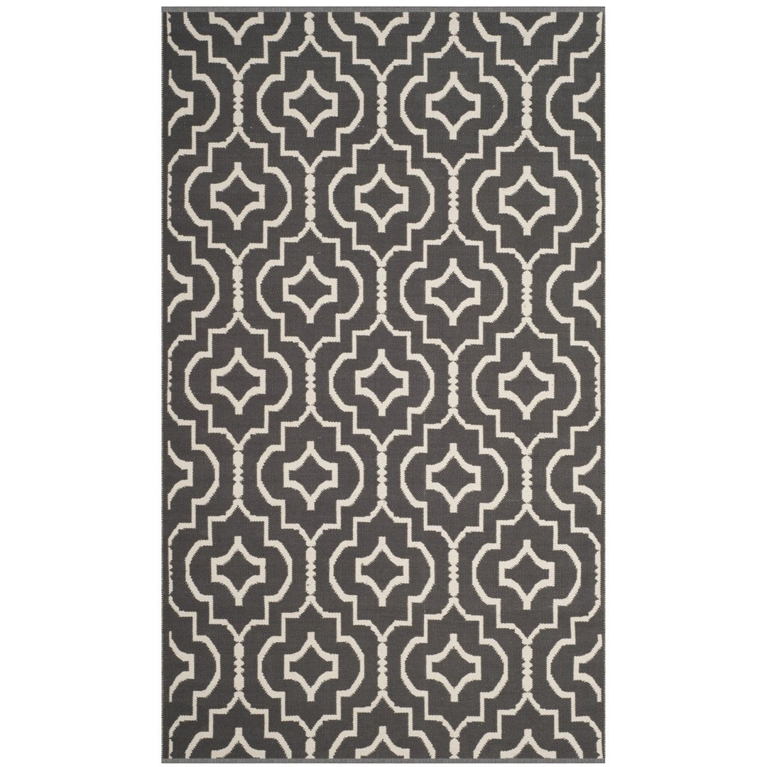 SAFAVIEH Montauk MTK722E Handwoven Dark Grey / Ivory Rug Image 1