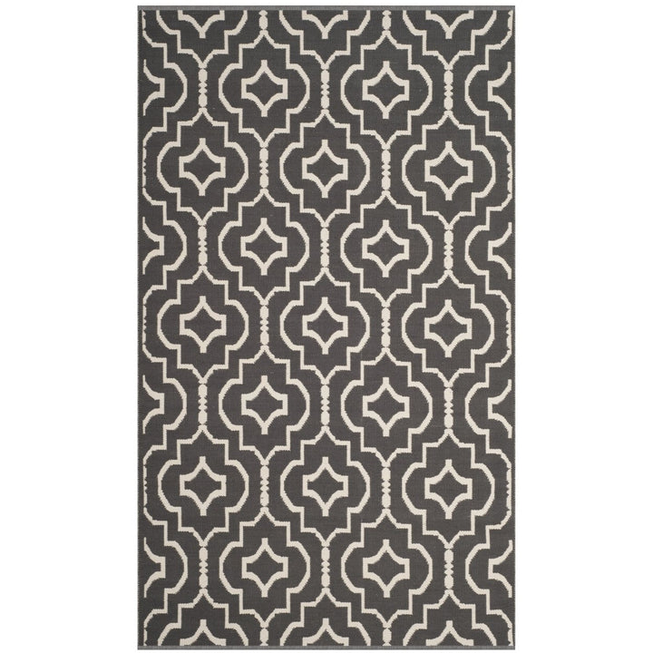 SAFAVIEH Montauk MTK722E Handwoven Dark Grey / Ivory Rug Image 1