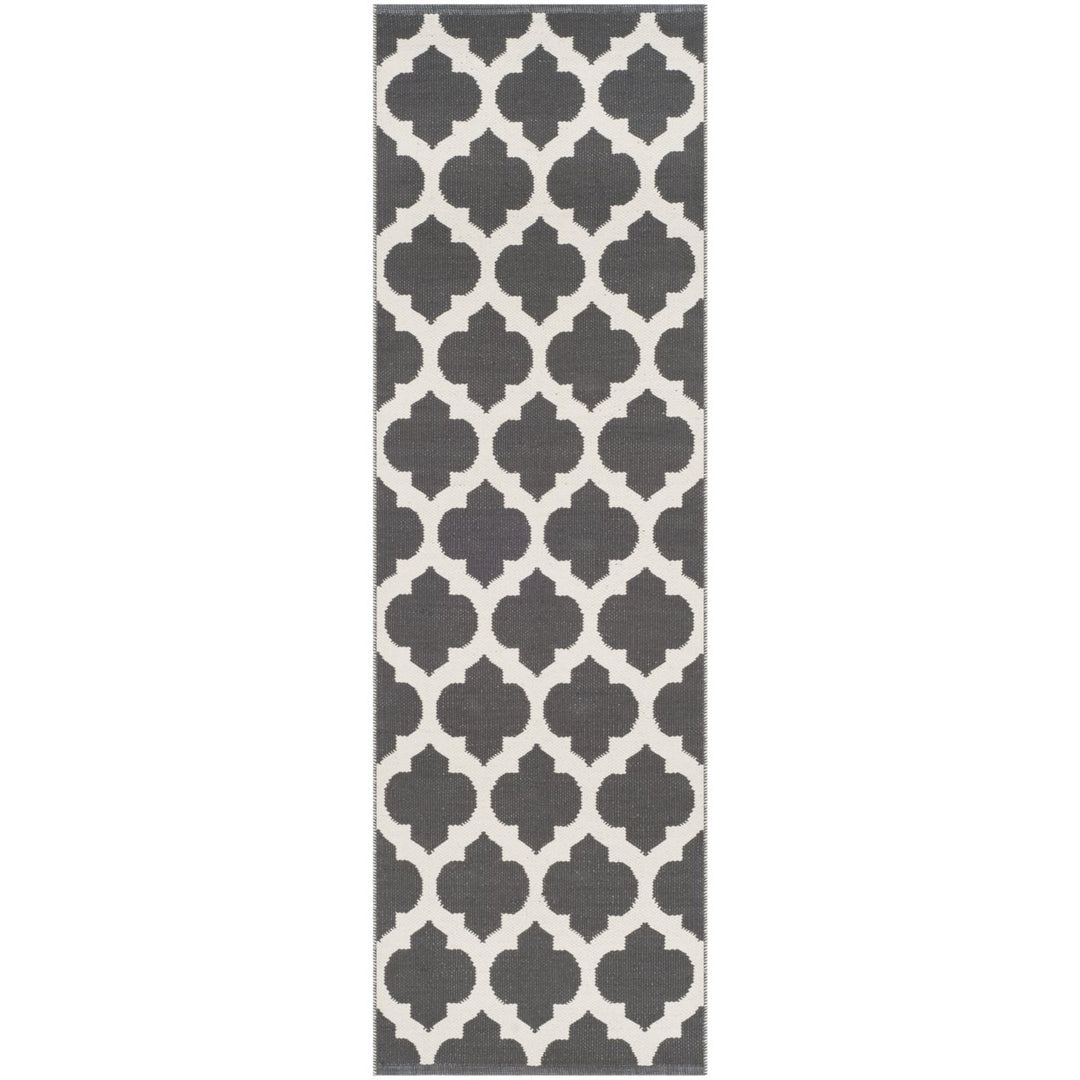 SAFAVIEH Montauk MTK723E Handwoven Dark Grey / Ivory Rug Image 1