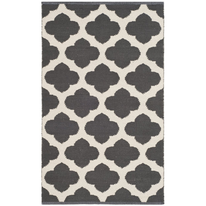 SAFAVIEH Montauk MTK723E Handwoven Dark Grey / Ivory Rug Image 1