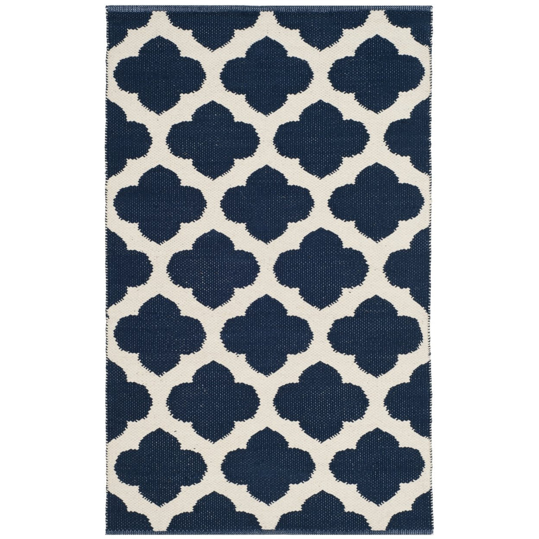 SAFAVIEH Montauk MTK723H Handwoven Navy / Ivory Rug Image 1