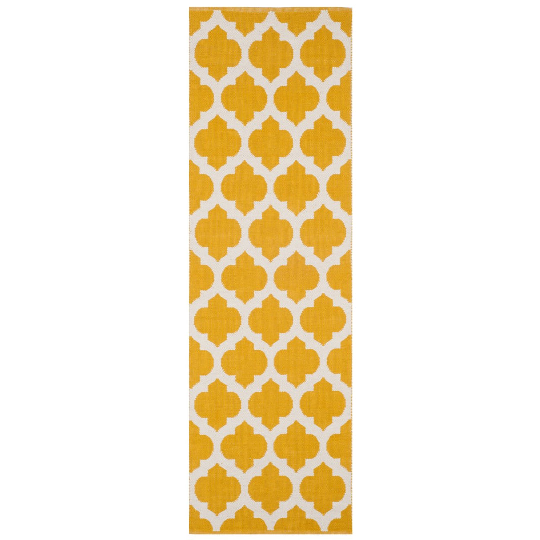 SAFAVIEH Montauk MTK723J Handwoven Yellow / Ivory Rug Image 1