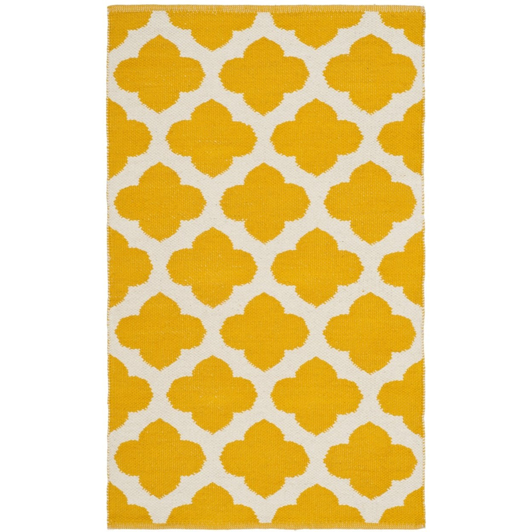 SAFAVIEH Montauk MTK723J Handwoven Yellow / Ivory Rug Image 1