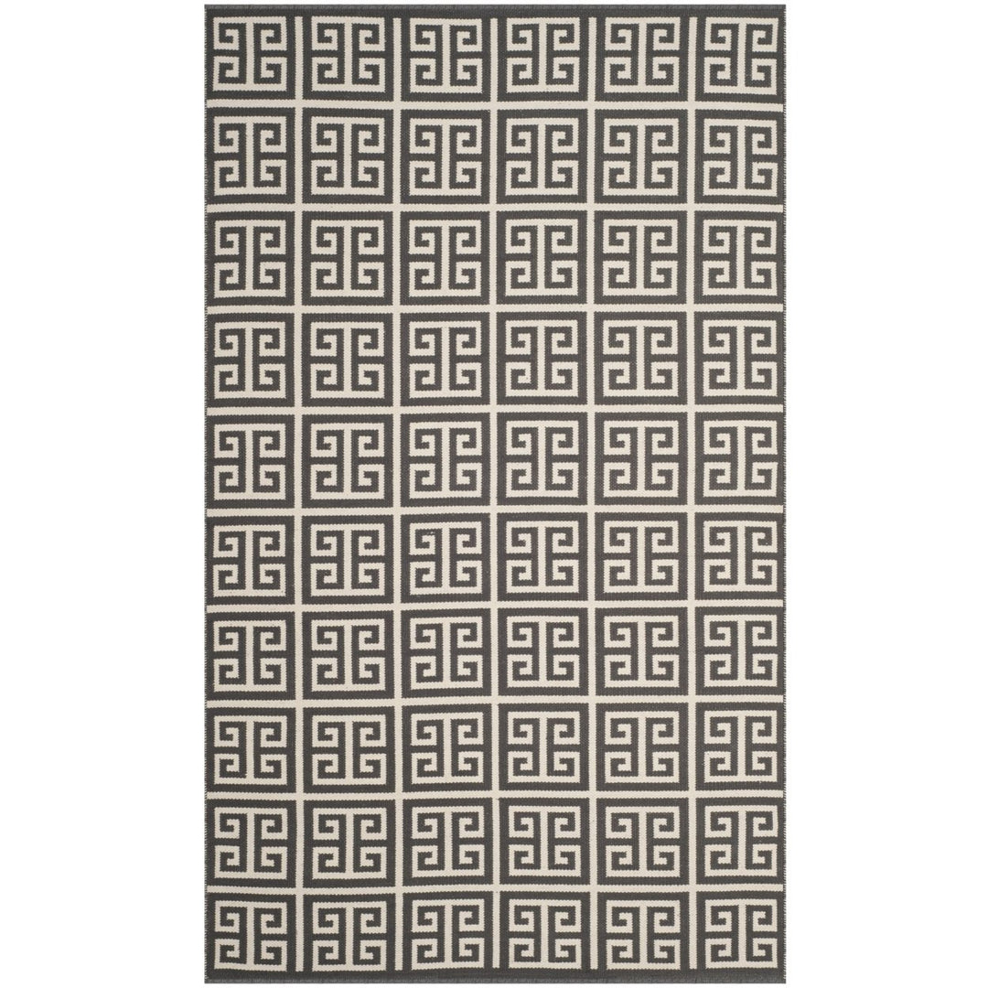 SAFAVIEH Montauk MTK724E Handwoven Dark Grey / Ivory Rug Image 1