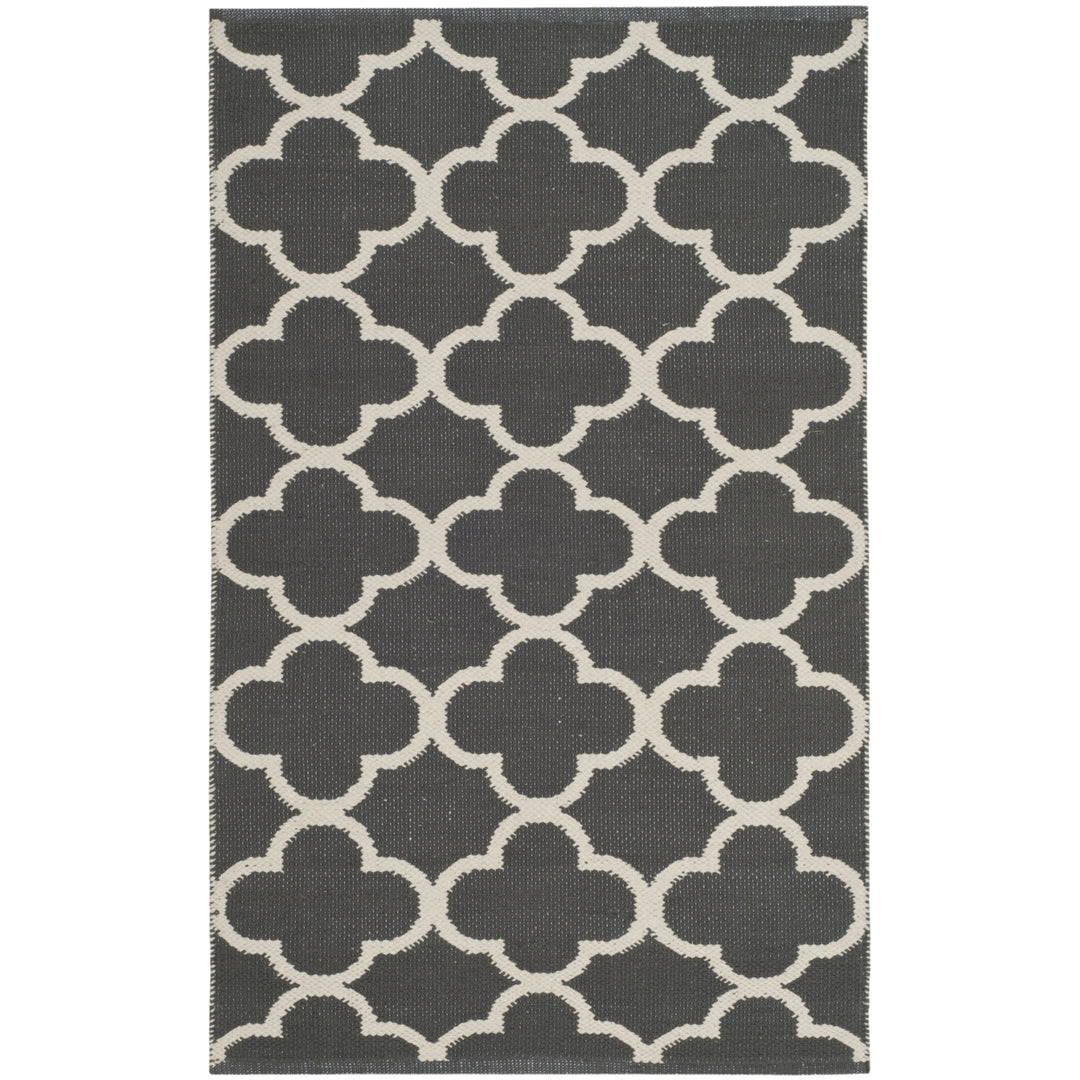 SAFAVIEH Montauk MTK725E Handwoven Dark Grey / Ivory Rug Image 8