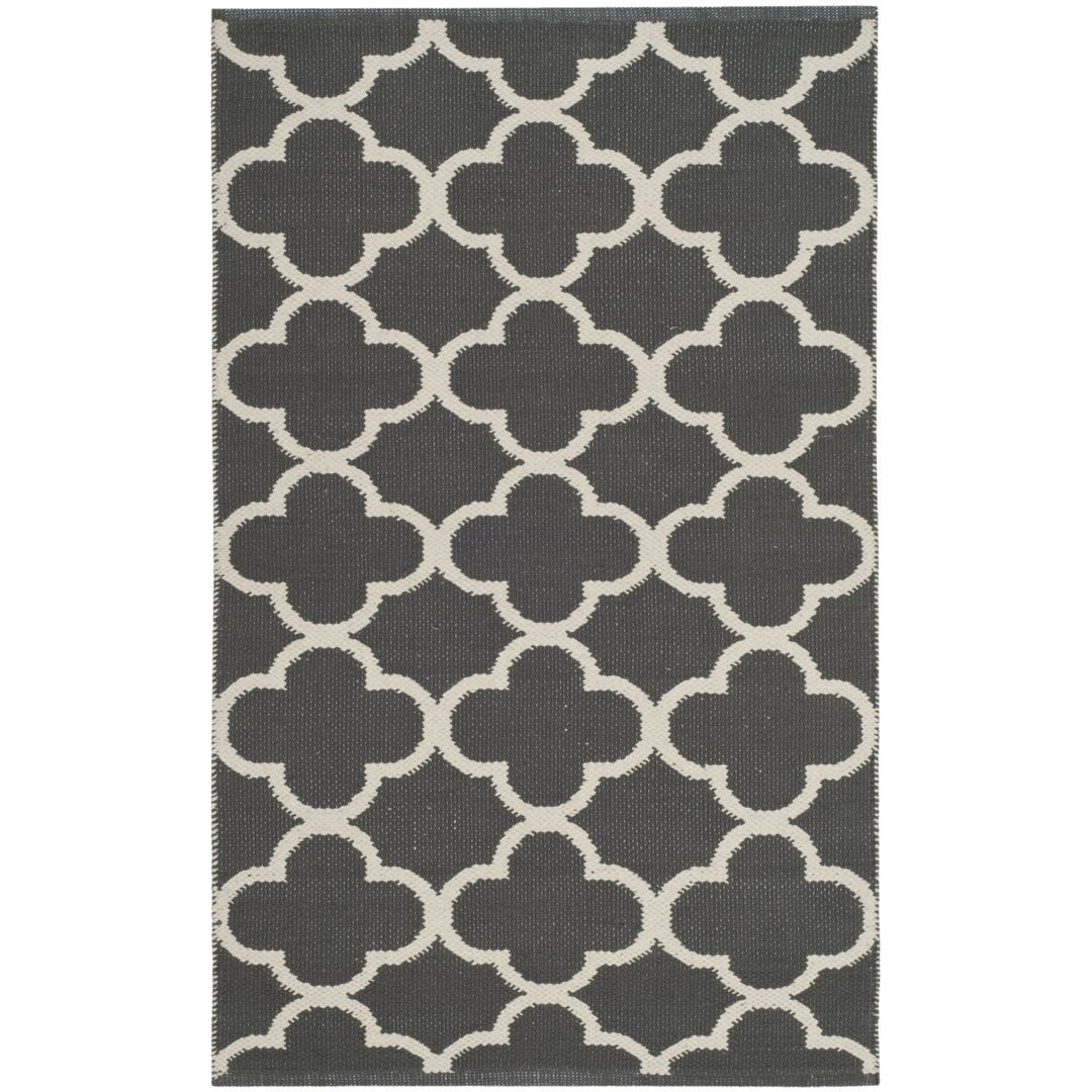 SAFAVIEH Montauk MTK725E Handwoven Dark Grey / Ivory Rug Image 1