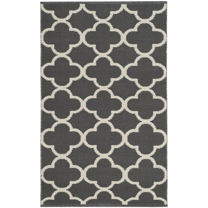 SAFAVIEH Montauk MTK725E Handwoven Dark Grey / Ivory Rug Image 1