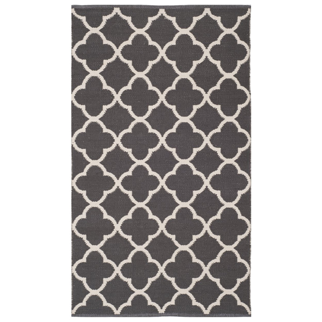 SAFAVIEH Montauk MTK725E Handwoven Dark Grey / Ivory Rug Image 1