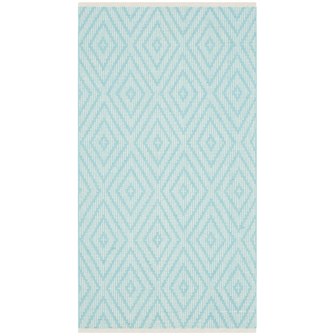 SAFAVIEH Montauk MTK811H Handwoven Turquoise / Ivory Rug Image 1