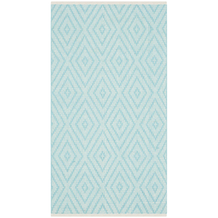 SAFAVIEH Montauk MTK811H Handwoven Turquoise / Ivory Rug Image 1