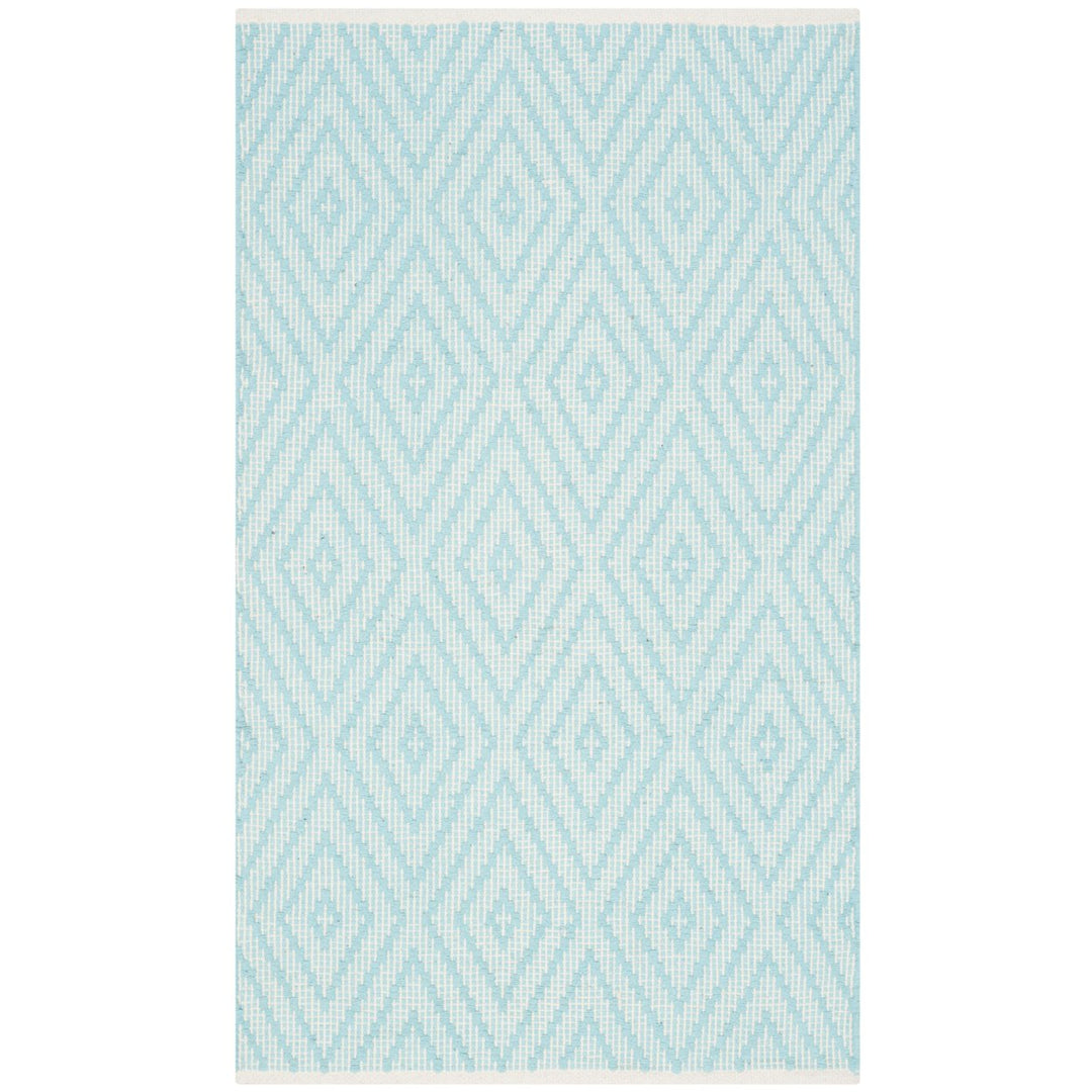 SAFAVIEH Montauk MTK811H Handwoven Turquoise / Ivory Rug Image 1