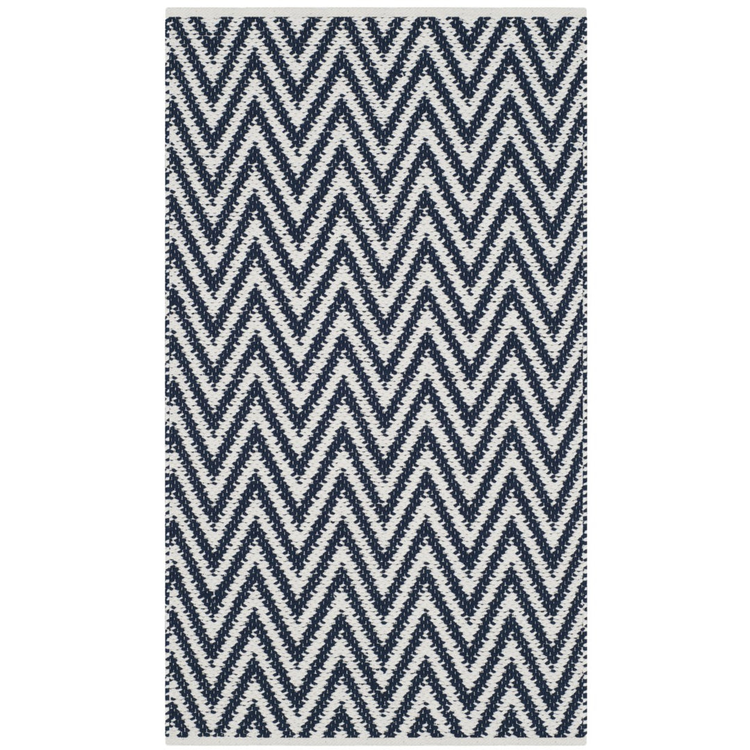 SAFAVIEH Montauk MTK812C Handwoven Navy / Ivory Rug Image 1