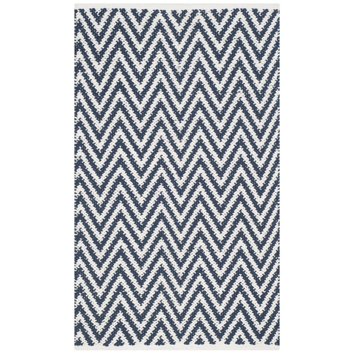 SAFAVIEH Montauk MTK812C Handwoven Navy / Ivory Rug Image 1