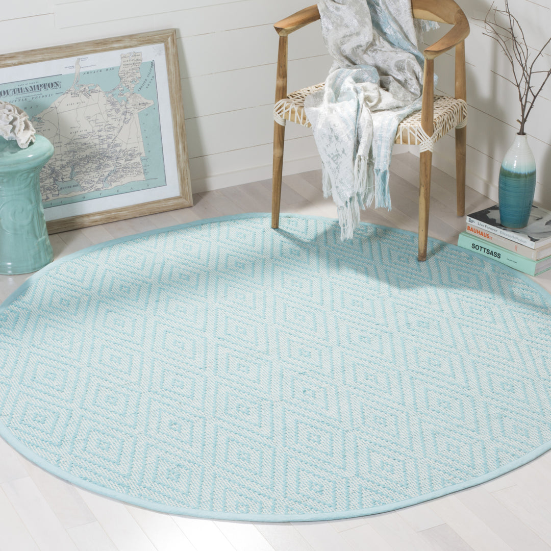 SAFAVIEH Montauk MTK811H Handwoven Turquoise / Ivory Rug Image 11