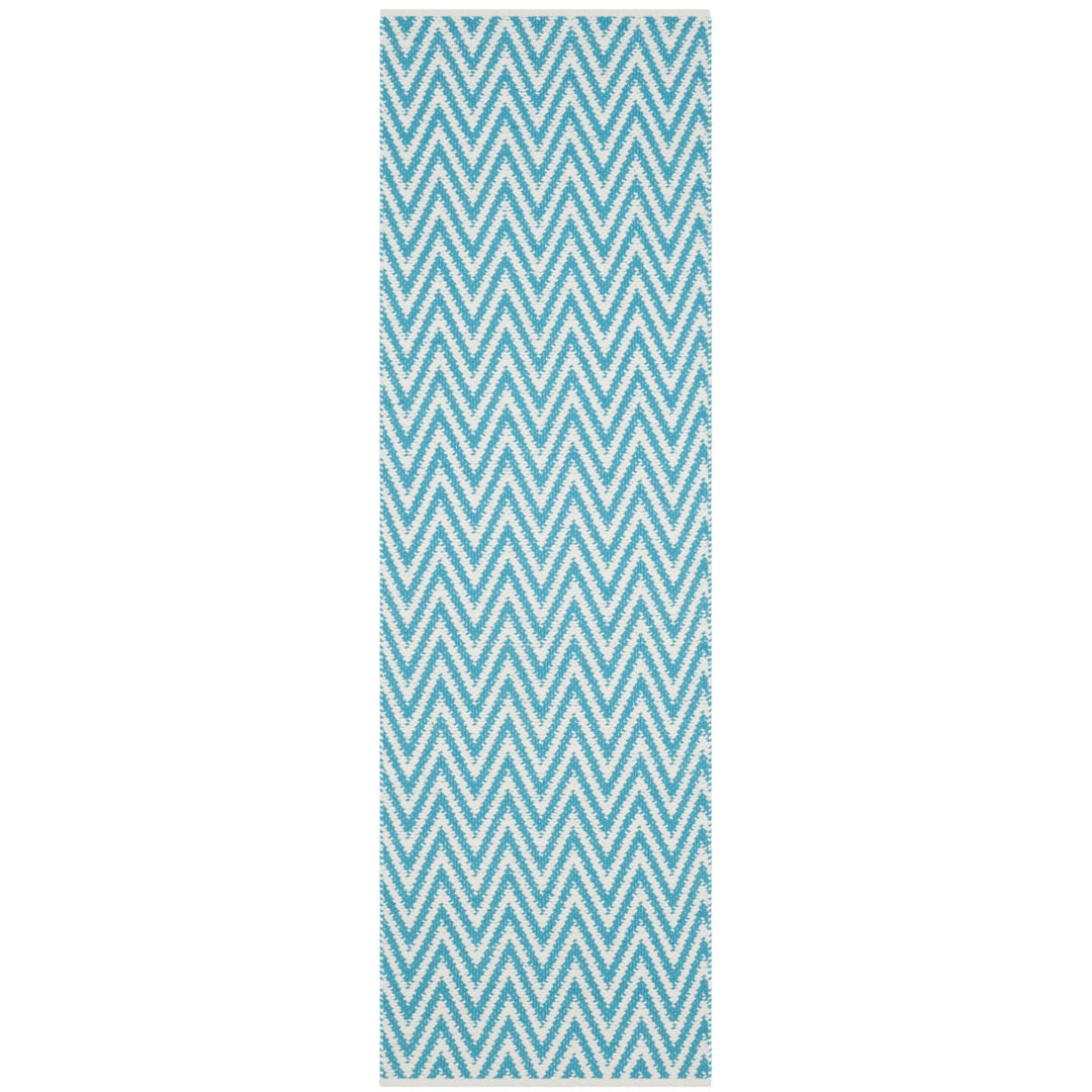 SAFAVIEH Montauk MTK812H Handwoven Turquoise / Ivory Rug Image 1