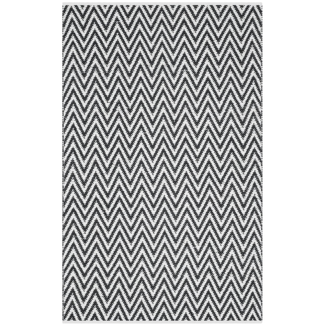 SAFAVIEH Montauk MTK812D Handwoven Black / Ivory Rug Image 1