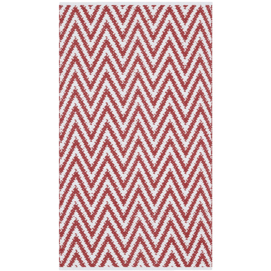 SAFAVIEH Montauk MTK812K Handwoven Red / Ivory Rug Image 1