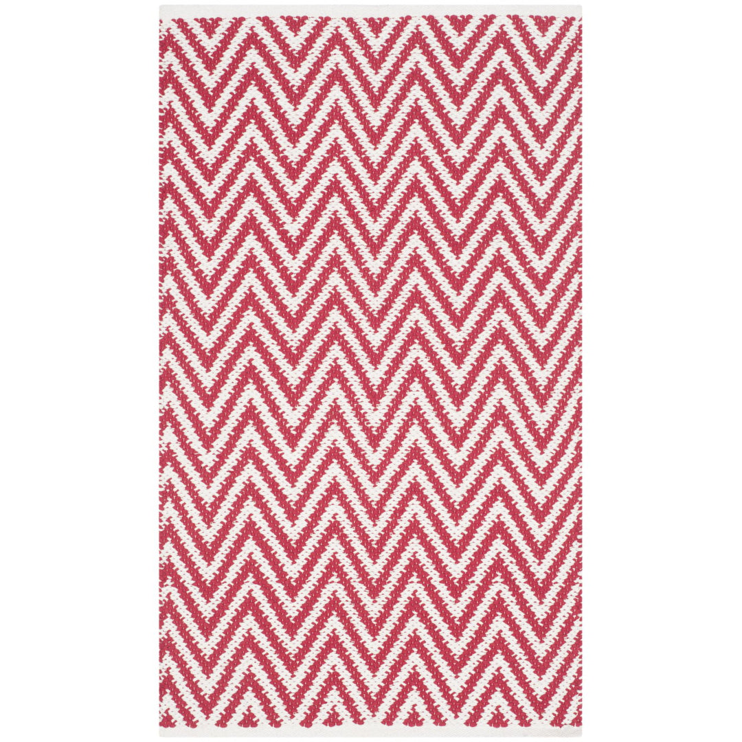 SAFAVIEH Montauk MTK812K Handwoven Red / Ivory Rug Image 1