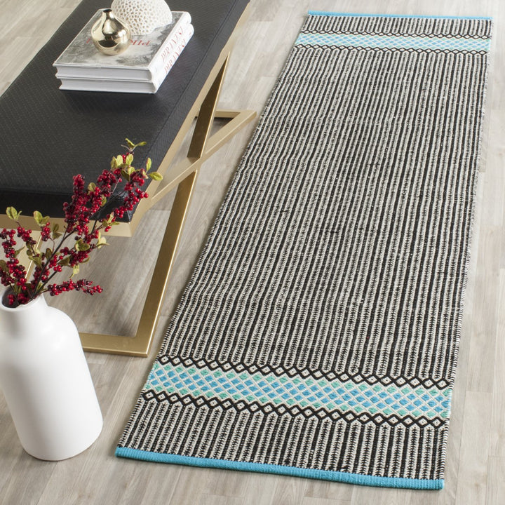 SAFAVIEH Montauk MTK820H Handwoven Turquoise / Multi Rug Image 2