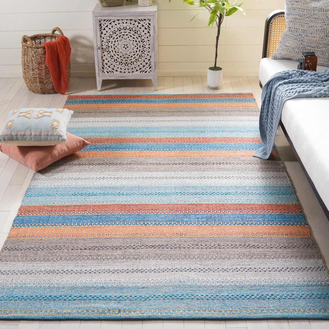 SAFAVIEH Montauk MTK851P Handwoven Grey / Orange Rug Image 1