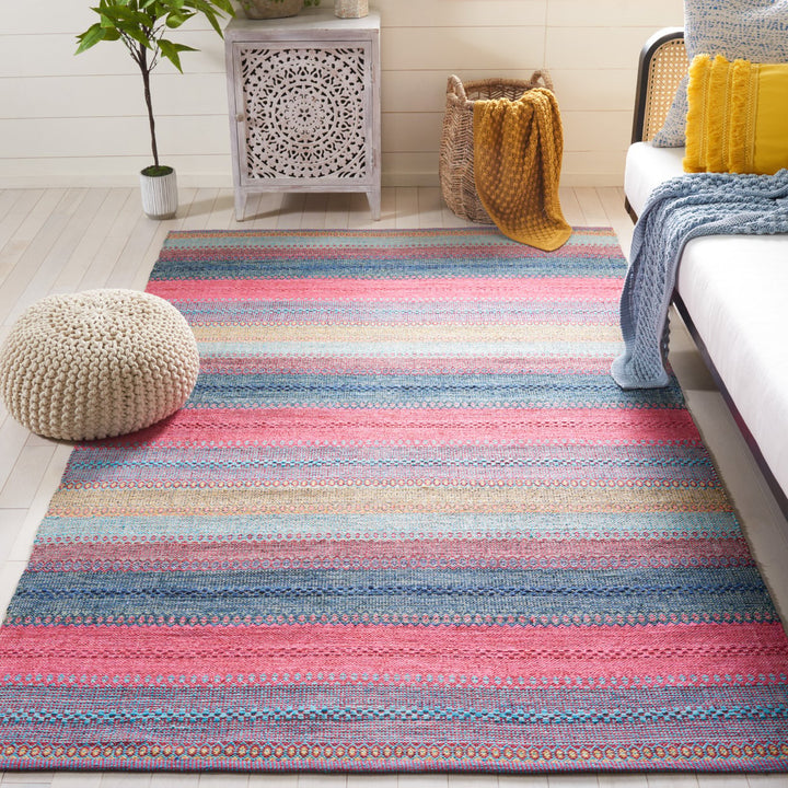 SAFAVIEH Montauk MTK851Q Handwoven Red / Blue Rug Image 1