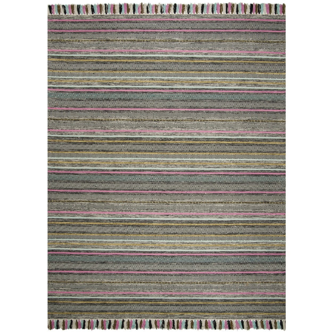 SAFAVIEH Montauk MTK901B Handwoven Black / Multi Rug Image 1