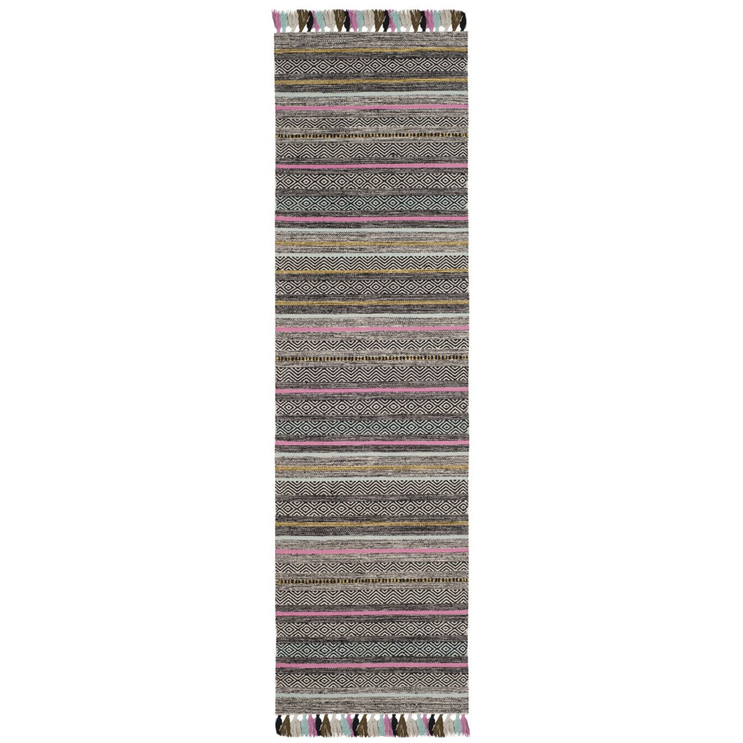 SAFAVIEH Montauk MTK901B Handwoven Black / Multi Rug Image 3