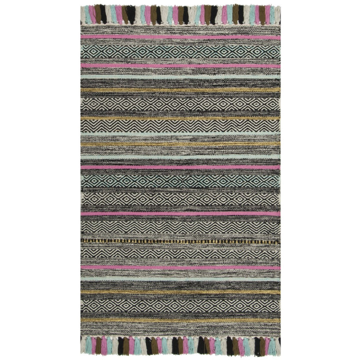 SAFAVIEH Montauk MTK901B Handwoven Black / Multi Rug Image 6