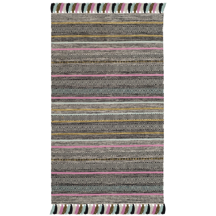 SAFAVIEH Montauk MTK901B Handwoven Black / Multi Rug Image 7